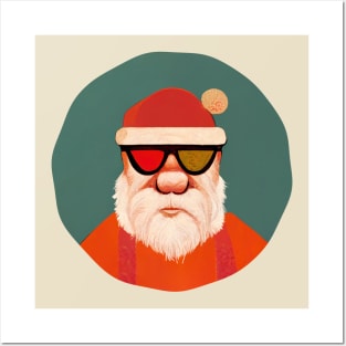 Cool Santa Claus with sunglasses Posters and Art